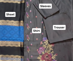 Unstitched DHANAK 3PC FULL EMBROIDERED