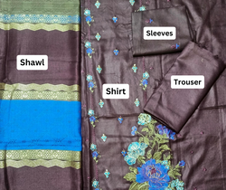 Unstitched DHANAK 3PC FULL EMBROIDERED