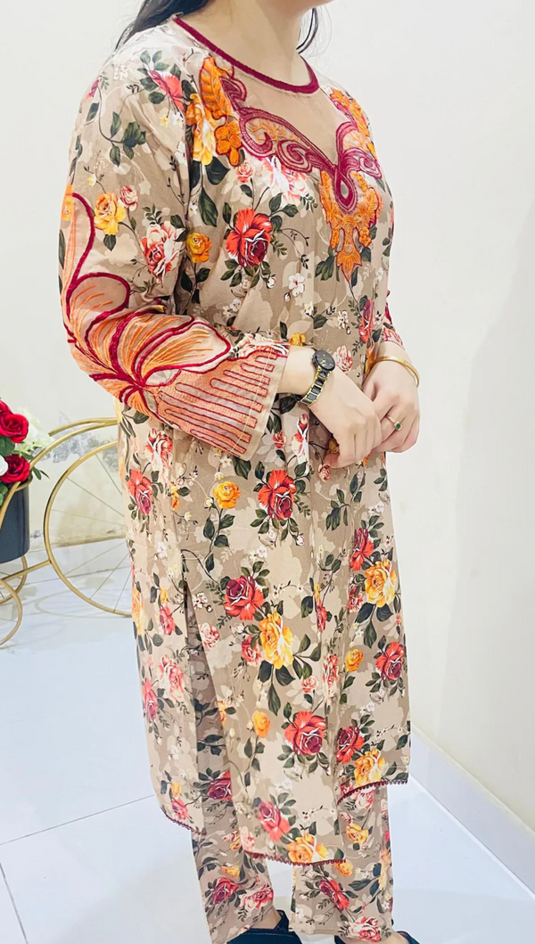 2-Piece Printed summer Lawn Suit