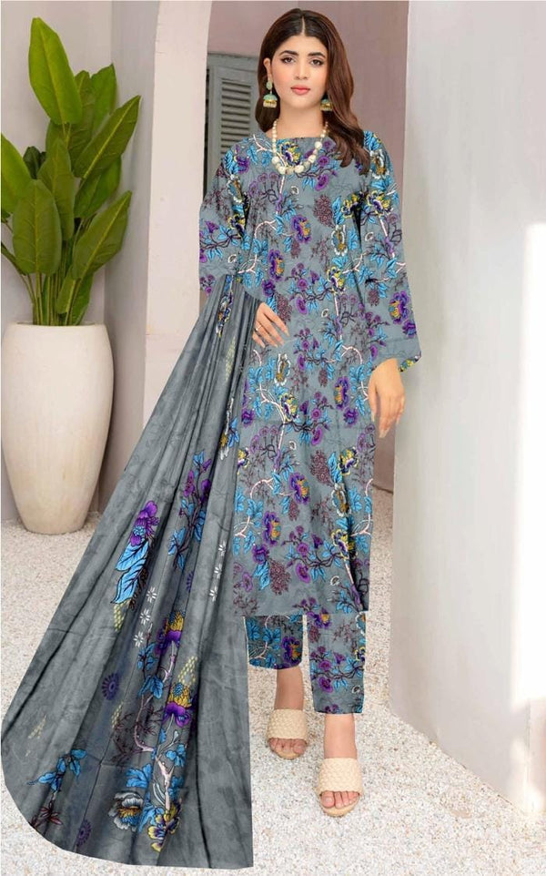 UNSTICHED 3PC PRINTED LAWN DRESS