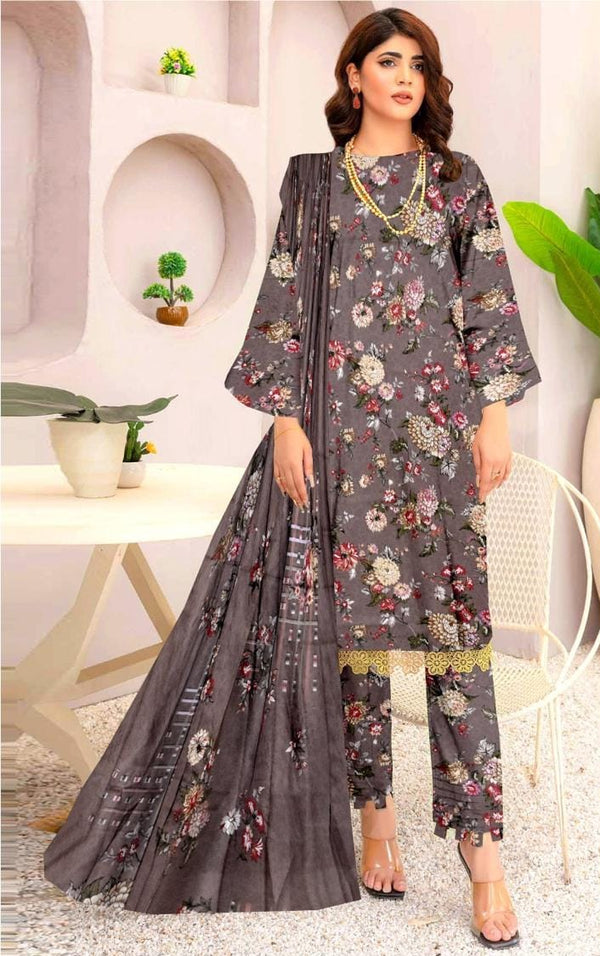 UNSTICHED 3PC PRINTED LAWN DRESS