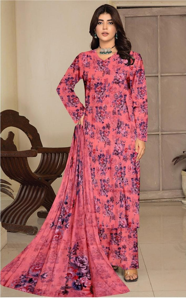 UNSTICHED 3PC PRINTED LAWN DRESS