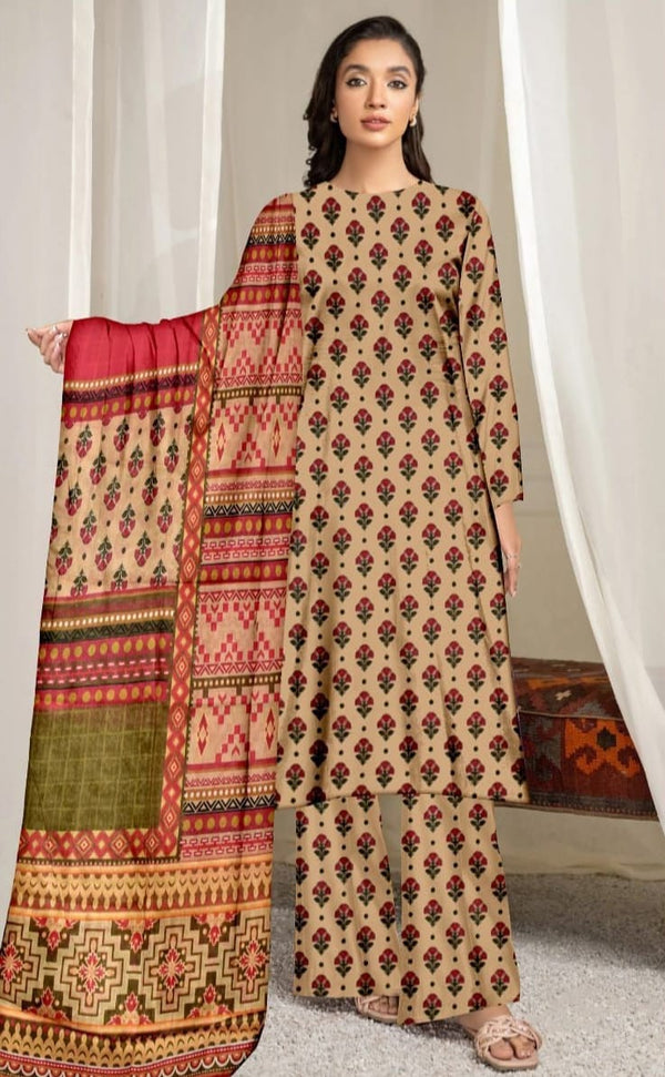 UNSTICHED 3PC PRINTED LAWN DRESS