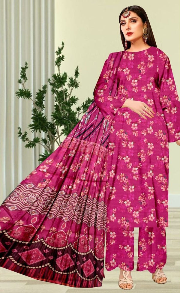 UNSTICHED 3PC PRINTED LAWN DRESS
