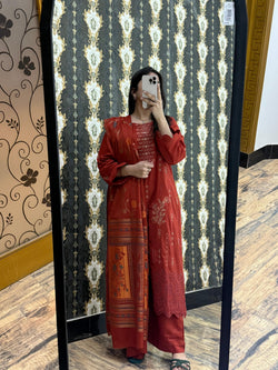 Stitched or Unstiched DHANAK 3PC FULL EMBROIDERED