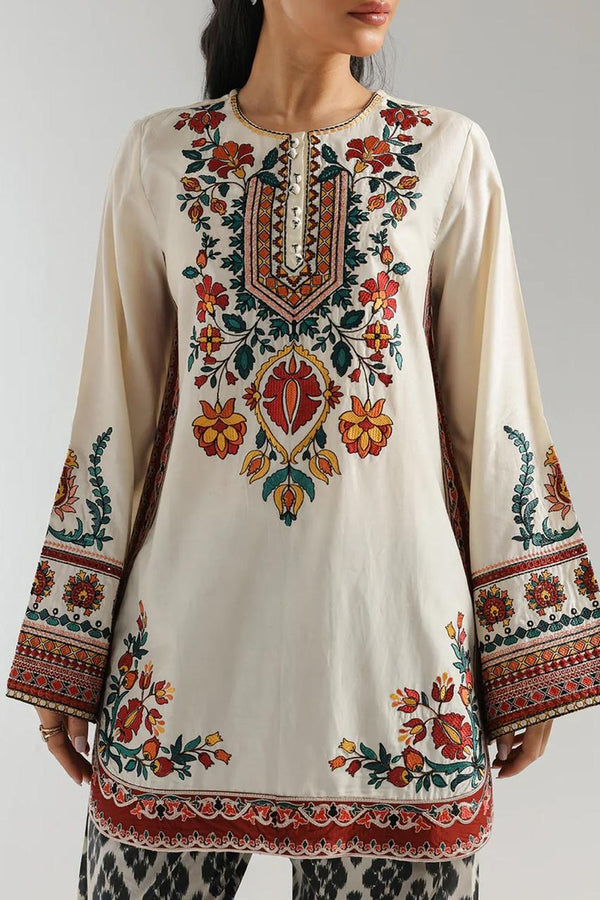 Stitched ladies 2 pc printed suit