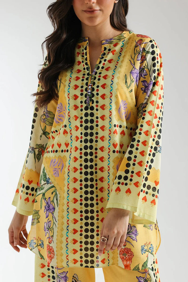 Stitched 2 piece printed shirt and printed trouser