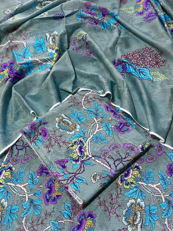 UNSTICHED 3PC PRINTED LAWN DRESS