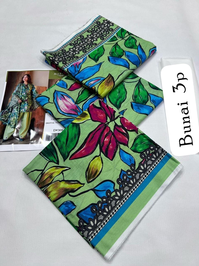 UNSTICHED 3PC PRINTED LAWN DRESS