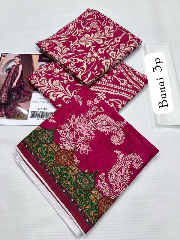 UNSTICHED 3PC PRINTED LAWN DRESS