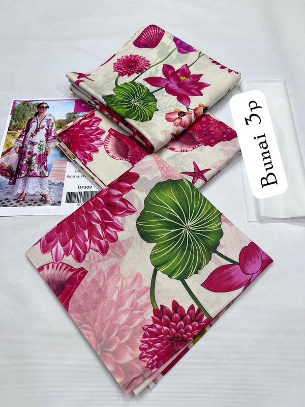 UNSTICHED 3PC PRINTED LAWN DRESS