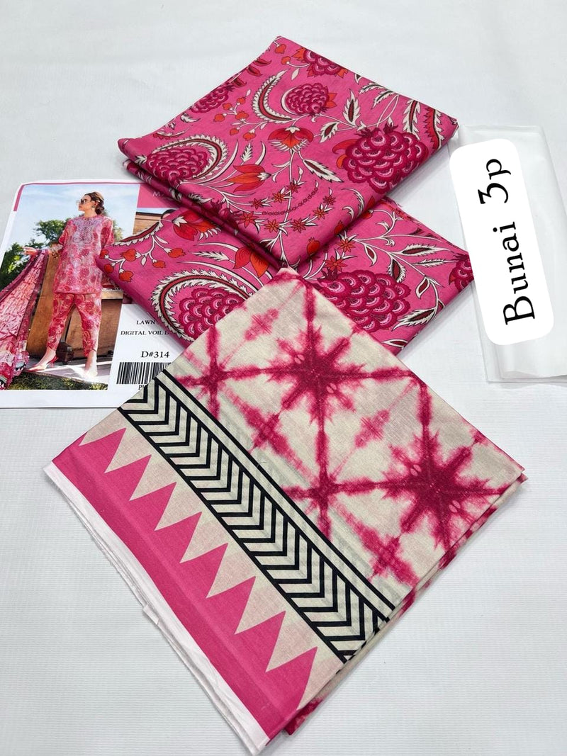 UNSTICHED 3PC PRINTED LAWN DRESS