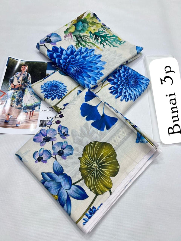 UNSTICHED 3PC PRINTED LAWN DRESS