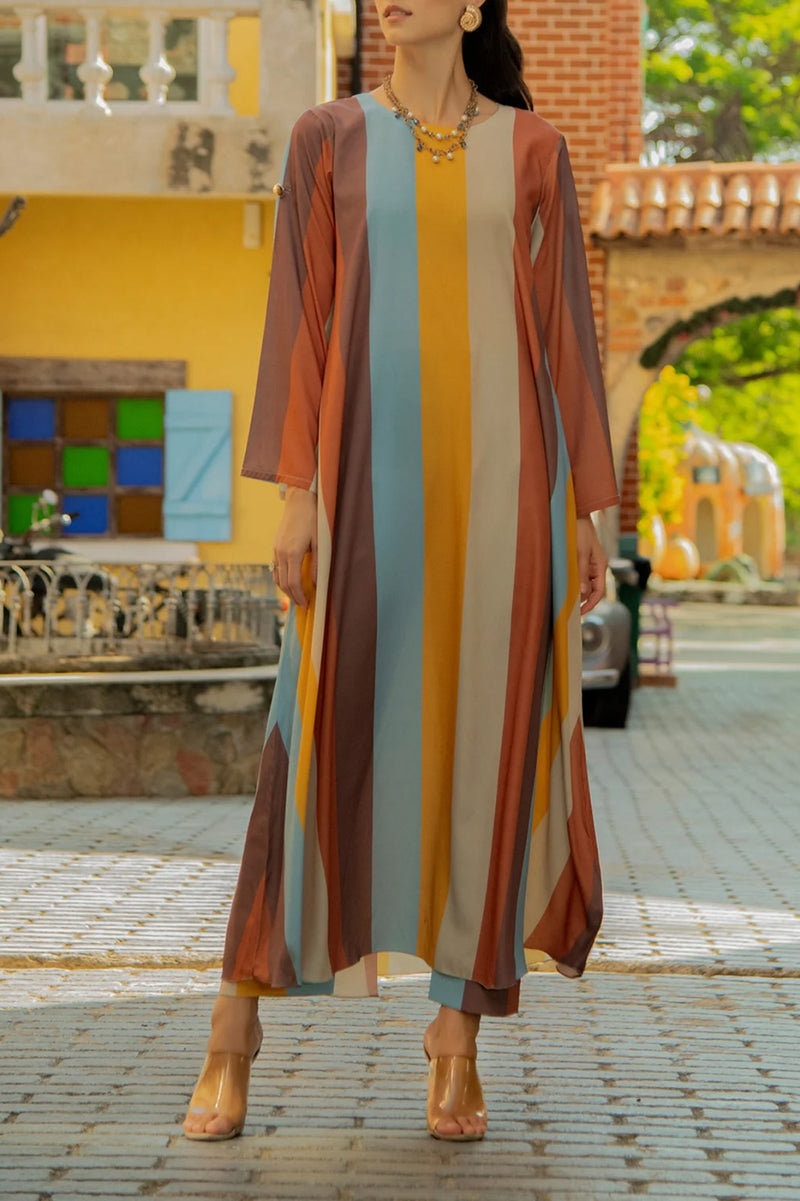 Stitched 2 piece printed shirt and printed trouser
