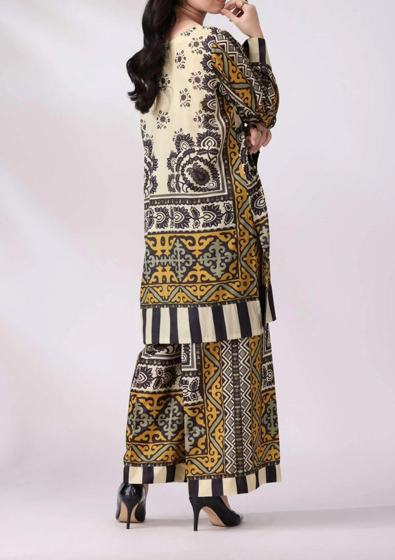 Stitched 2 piece printed shirt and printed trouser