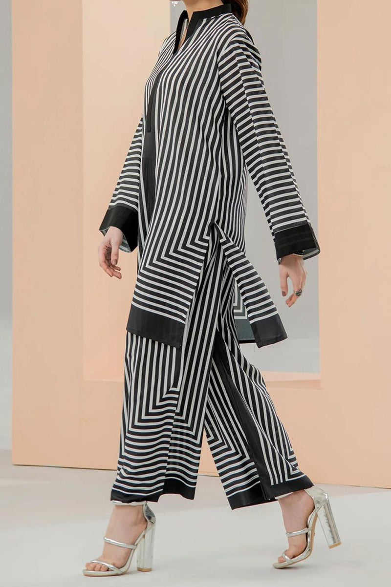 Stitched 2 piece printed shirt and printed trouser
